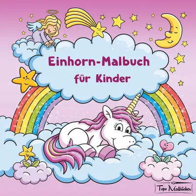Produktbild von Malbuch für Kinder mit über 30 Einhorn-Motiven