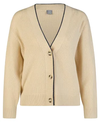 Produktbild von Rabe Damen Strickjacke, Größe 46, Beige, aus Materialmix mit Ajourmuster und angenehmem Griff