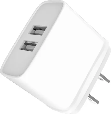 Obrázok produktu pre Jaym, Dvojitá sieťová nabíjačka USB-A 12 W 2,4 A, americká zástrčka, biela