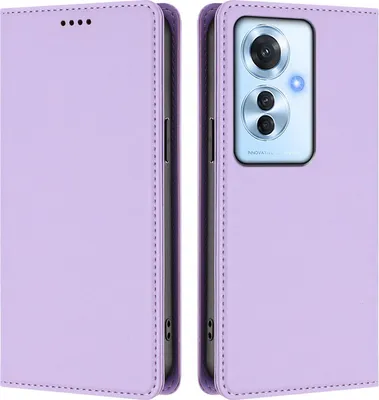 Immagine prodotto di Custodia per Oppo Reno11 F 5G, Custodia magnetica antiurto con supporto in Finto cuoio Flip Cover Viola