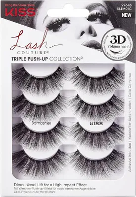 Produktbild von Kiss | Künstliche Wimpern, Wimpernstreifen, Bombshell Multi, lang, dick, 4 Paar