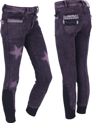 Produktbild von QHP Reithose Rosanne Junior Halbbesatz Sweet grape, Größe:152