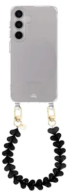 Produktbild von Funky Hearts Black Transparant Cord Hülle - Kompatibel mit Samsung Galaxy S25