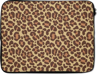 Produktbild von MuchoWow® Laptop Hülle 17 Zoll Laptoptasche Muster - Leopard - Pelz - Zipper - Schutzabdeckung