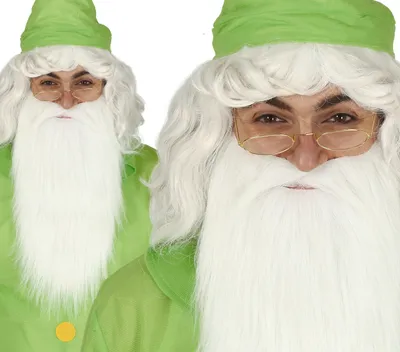 Image de Noël Barbe Blanche Saint-Nicolas Costume médiéval Eglise Fête Accessoire, Couleur : Blanc