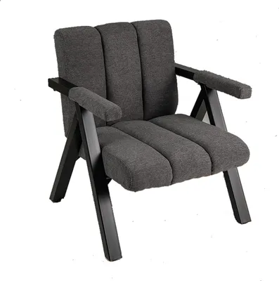 Obrázek produktu pro Židle na čtení, čalouněná židle s područkami, kovový rám, ergonomické opěradlo, moderní lounge židle se 4 nastavitelnými nohami, šedá barva