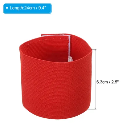 Produktbild von 9.4x2.5" Fu?ball Kapit?nsbinde, 3er Pack Nylon Unisex Elastische Armabzeichen Verstellbar fš¹r Erwachsene, Rot