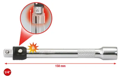 Image de KS TOOLS Rallonge 1/4" CHROMEplus avec verrouillage 150 mm - 919.1404