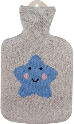 Produktbild von Sänger 0,8 Liter Wärmflasche "Guter Stern", mit Strickbezug aus Baumwolle