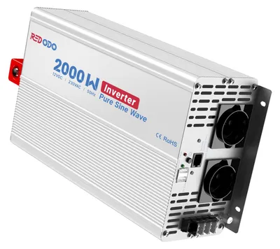 Wechselrichter 2000 W, reine Sinuswelle, 12 V auf 230 V, 2 AC-Ausgänge