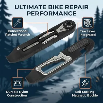 Produktbild von Fahrradreparaturset - Multifunktionale Reifenhebel und Werkzeugset für Mountain- und Straßenradfahrer