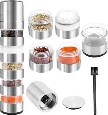 Produktbild von Kräutermühle - 5-in-1 Pfeffermühle - Manuell und Einstellbar