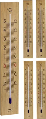 Produktbild von TFA 12.1059 analog Innenthermometer Außenthermometer aus massiver Eiche klassisch 274 mm Germany : 5 Stück