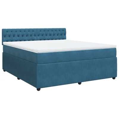 Produktbild von Boxspringbett mit Matratze Blau 180x200 cm Samt