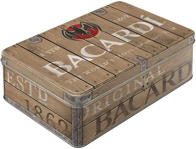 Produktbild von Nostalgic-Art - Vorratsdose Flach - Bacardi - Bacardi Wood Barrel Logo