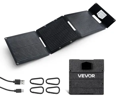 Immagine prodotto di Pannello solare pieghevole VEVOR da 30 W, modulo solare monocristallino di tipo N 16BB, caricatore solare portatile con porte USB-A, USB-A (QC3.0) e Type-C per campeggio, viaggi con lo zaino, telefoni cellulari e tablet