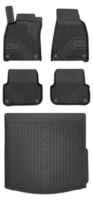 Produktbild von Gummimatten + Kofferraumwanne für Audi A6 C6 2004-2006 (Limousine) – Schwarz, passgenau – Wielganizator