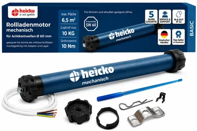 Produktbild von Heicko Rollladenmotor 10 Nm SW60 Rohrmotor, 23 kg Zugkraft, 6,5 m² Basic, KI-generiertes Bild