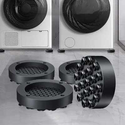 Produktbild von Famanu Anti-Vibrationspads für Waschmaschinen - 4 Stück - Schwarz