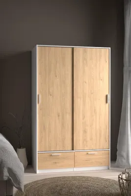 Produktbild von Line Kleiderschrank 2-türig Weiß Jackson Hickory