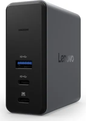 Produktbild von Lenovo X9 Charging GaN Dock, Kabelgebunden, USB 3.2 Gen 2 (3.1 Gen 2) Type-C, 60 W, Grau, MicroSD (TransFlash), 3840 x 2160 Pixel