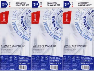 Produktbild von Pratel Geometrie-Set Lineal 30cm 4-teilig Transparent