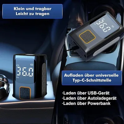 Produktbild von Kabelloser Mini-Luftkompressor 6000mAh 150PSI LED 5 Modi Auto Fahrrad Motorrad USB Powerbank