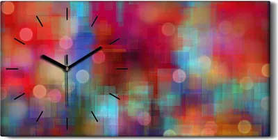 Produktbild von Dekor Leinwand Uhr Wandbilder Geräuschlos Kunstdruck 60x30 Abstrakte Kunst - schwarze Hände