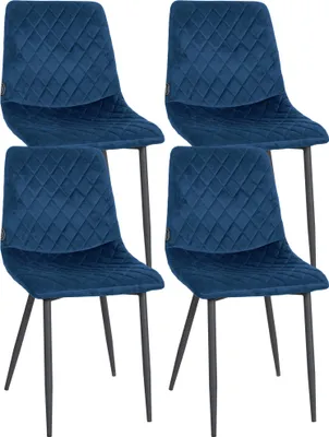 Produktbild von 4er Set Stühle Telde Samt, Farbe:creme
