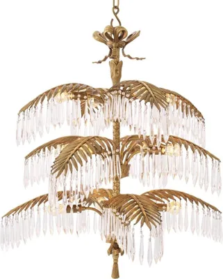 Produktbild von Casa Padrino Luxus Kristallglas Kronleuchter Vintage Messingfarben 80 x 80 x H. 88 cm - Luxus Qualität
