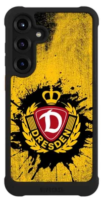 Produktbild von NIVOCASE Hülle für Samsung Galaxy S25+  Stoßfeste Handyhülle NIVOmax Case Schwarz Fußball Offizielles Lizenzprodukt SG Dynamo Dresden