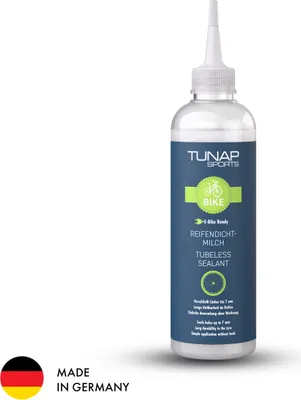 Produktbild von TUNAP SPORTS Reifendichtmilch 250 ml | Tubeless Sealant für MTB, Gravel, Rennrad & E-Bike | Verschließt Löcher bis 7 mm | Schnelle & einfache Anwendung | Zuverlässiger Pannenschutz
