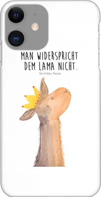 Produktbild von Mr. & Mrs. Panda Iphone 11 Handyhülle Lamakopf König - Weiß - Geschenk, Cover, Lamas, Abitur, Freundin, Lama, Mama, Handy Schutzhülle, Hülle, Smartphone