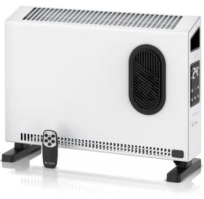 Immagine prodotto di Riscaldatore a convezione Brandson, riscaldatore elettrico, pannello riscaldante da 2000 W con ventola, termostato regolabile da 15 a 40 gradi e telecomando, modalità: ECO, alta, bassa, timer fino a 12 ore, colore bianco