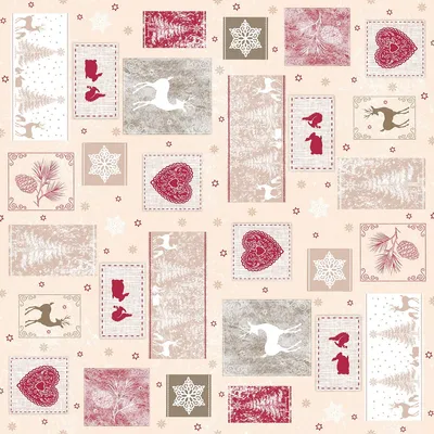 Produktbild von Sovie HORECA Weihnachtstischdecke Karina aus Linclass® Airlaid 80 x 80 cm, 20 Stück - Patchwork Landhausstil