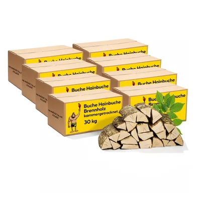 Produktbild von Neandertaler Feuer Brennholz Buche Kaminholz - Buchenholz Grillholz 25 cm 240 kg | Hartholz Feuerholz | Holz für Grill Kamin Smoker Ofen | Firewood