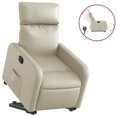 Produktbild von Relaxsessel mit Aufstehhilfe Elektrisch Creme Kunstleder
