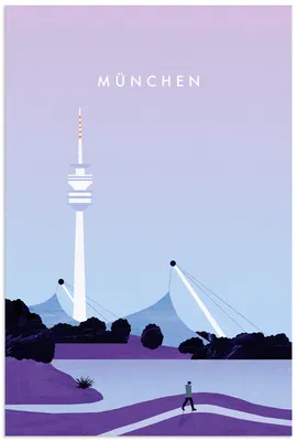 Produktbild von ARTland Wandbild Alu für Innen & Outdoor München Größe: 80x120 cm