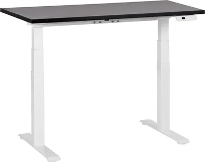 Obrázek produktu pro BELIANI Výškově nastavitelný psací stůl černá deska stolu s ocelovým rámem 120 x 72 cm elektrické nastavení výšky moderní kanceláře