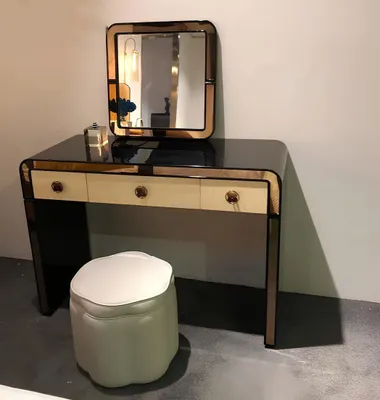 Zdjęcie produktu dla Stoliki do makijażu Konsola Designerska drewniana komoda Sekretarzyk + taboret
