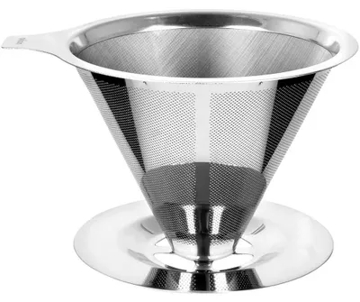 Image de Filtre à café en acier inoxydable - Filtre pour infusion de café - 10 cm - Argenté