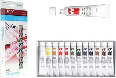 Image de Artix PP171 set de peintures aquarelles 12 couleurs x 12ml
