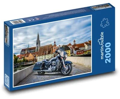 Obrázek produktu pro Puzzle 2000 Motocykl na mostě ve městě - martinpuzzle