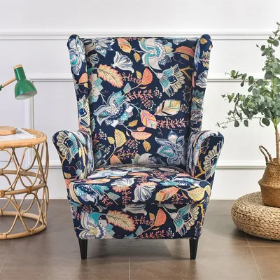 Obrázek produktu pro Potah na křeslo Wing Armchair 2 Piece Potah na křeslo Potah na křeslo Stretch Armchair Cover Potah na křeslo, Navy blue