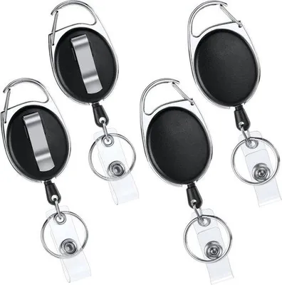 Produktbild von ID-Karte Halter mit Kettenglieder und Gürtelhalter, 4er Pack