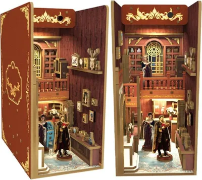 Obrázek produktu pro Habarri | DIY Book Nook - Adelshof - Puzzle 3D - Miniaturní Dům s Nábytkem a LED Osvětlením