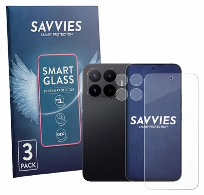 Produktbild von 3x Savvies Schutzglas Folie für Xiaomi 17T Pro (Display+Kamera) 9H Panzer Schutzfolie Glas Displayschutz klar transparent
