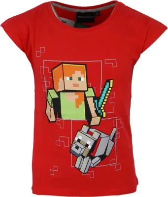 Produktbild von Minecraft Alex Kinder T-Shirt Kurzarm Shirt – Rot / 104