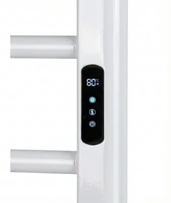 Productafbeelding van CERANO - Elektrische handdoekdroger Ramus, met display - 160W - wit, glanzend - 1400x30 mm