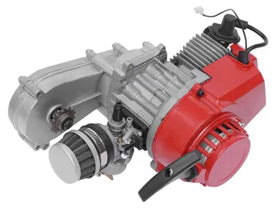 Image de Moteur à deux cylindres, 1 cylindre, puissance maximale de 1,9 kW, rouge